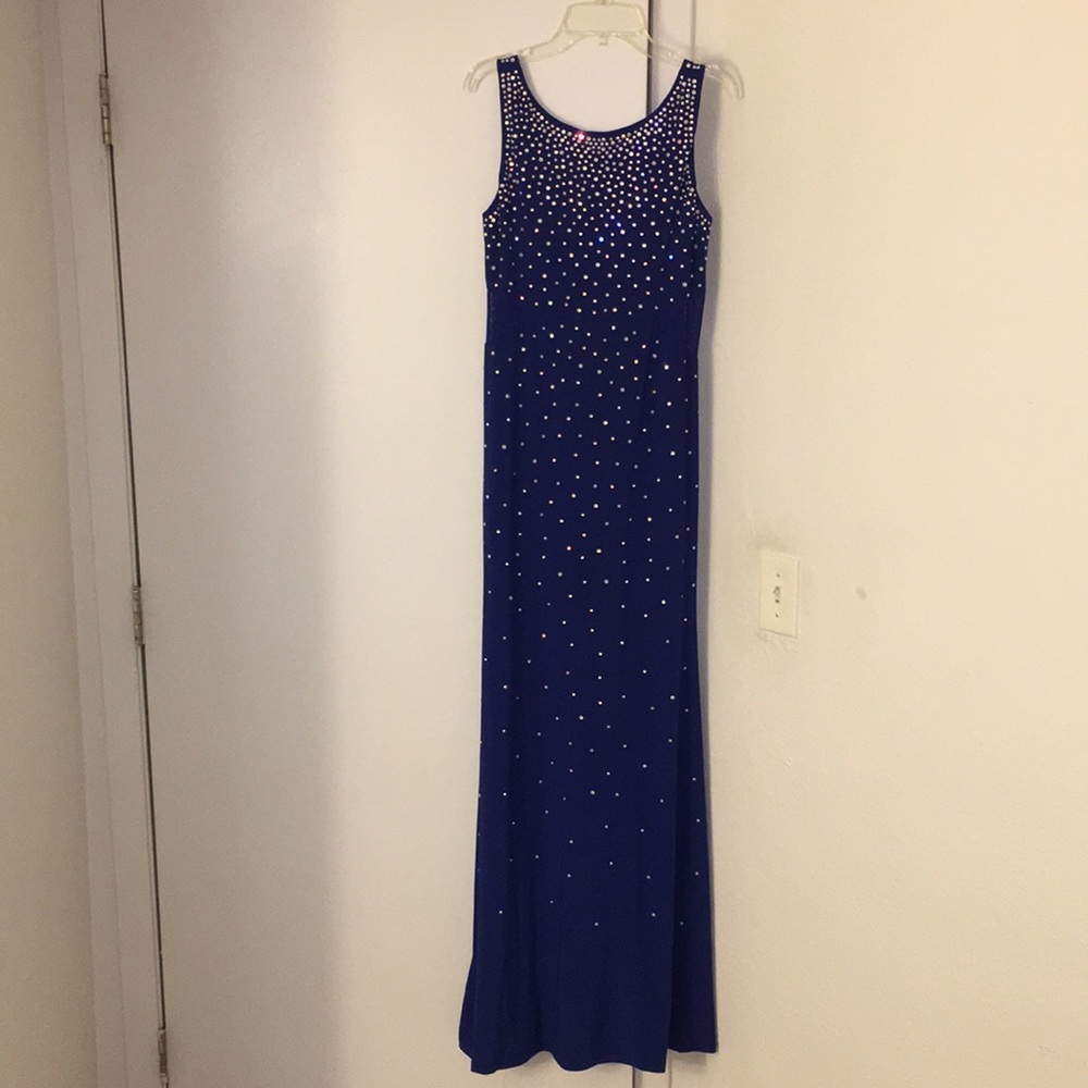 Blue Formal Cut Out Dress
